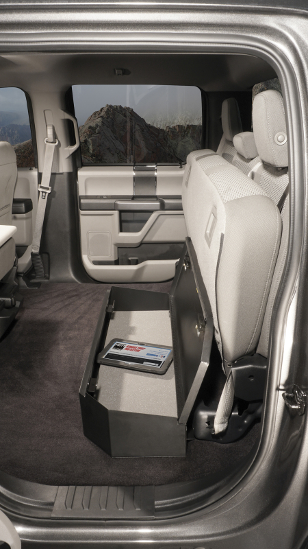 Ford F-150 Underseat Lockbox - Rear - Tuffy Products - 2/3 Length with Keyed Lock - `15-`24